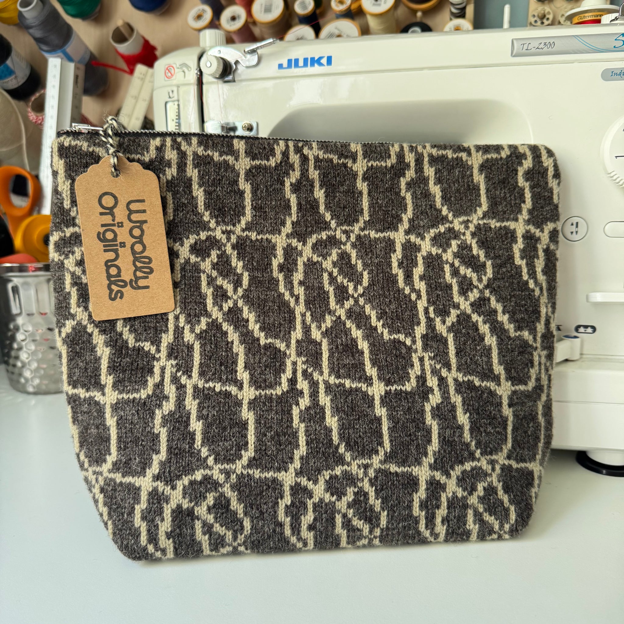 Mycelium - Medium Project Bag -  Green & Grey