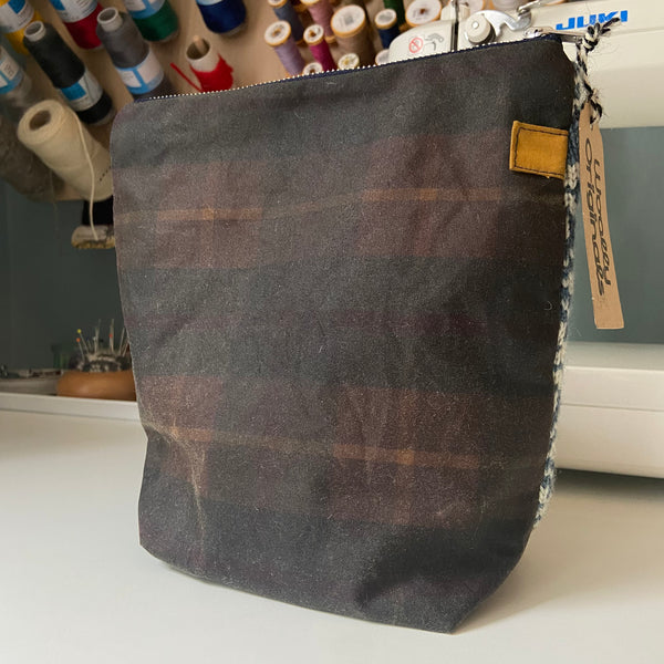 Saltire Star - Medium Project Bag - Indigo & White